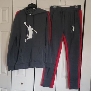 Men's Gray and Red Pajama Set